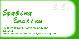 szabina bastien business card